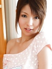 Japanese teen Miho Imamura in lingerie posing in the kitchen