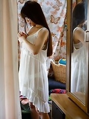 Sweet and new Japanese av idol Ai Nikaido goes outdoors to get naked