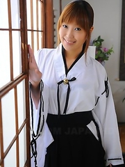 Cute Yuuno Hoshi poses for camera