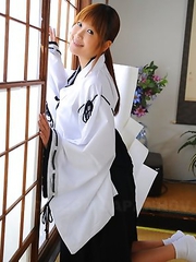 Cute Yuuno Hoshi poses for camera