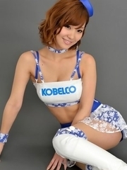 Ichika Nishimura is a doll in fluffy skirt and latex top